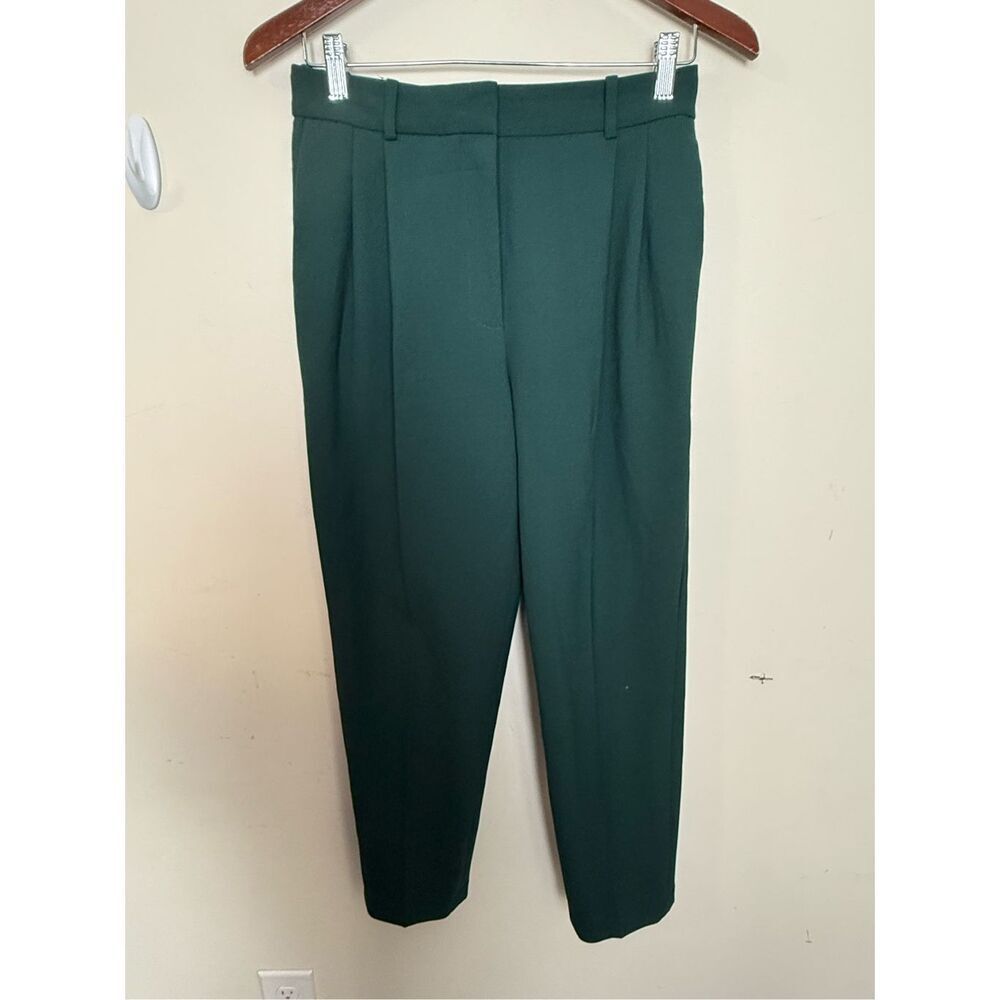 Aritzia Dark Green Tailored High-Waist Trousers